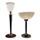 Large MAZDA 1950 Lamp Opaline Tulip/wood/metal