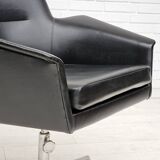 1960s, scandinavian design, swivel chair, original condition, artificial leather, cast aluminum base