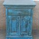 Meuble d'appoint en bois ancien bleu
