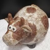 Vache en grès craquelé