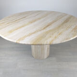 Travertine dining table design Jean-Charles Roche Bobois vintage 70s