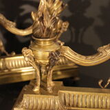 Paire de chenets aux anges en bronze