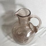 Carafe verseuse en verre soufflé bullé