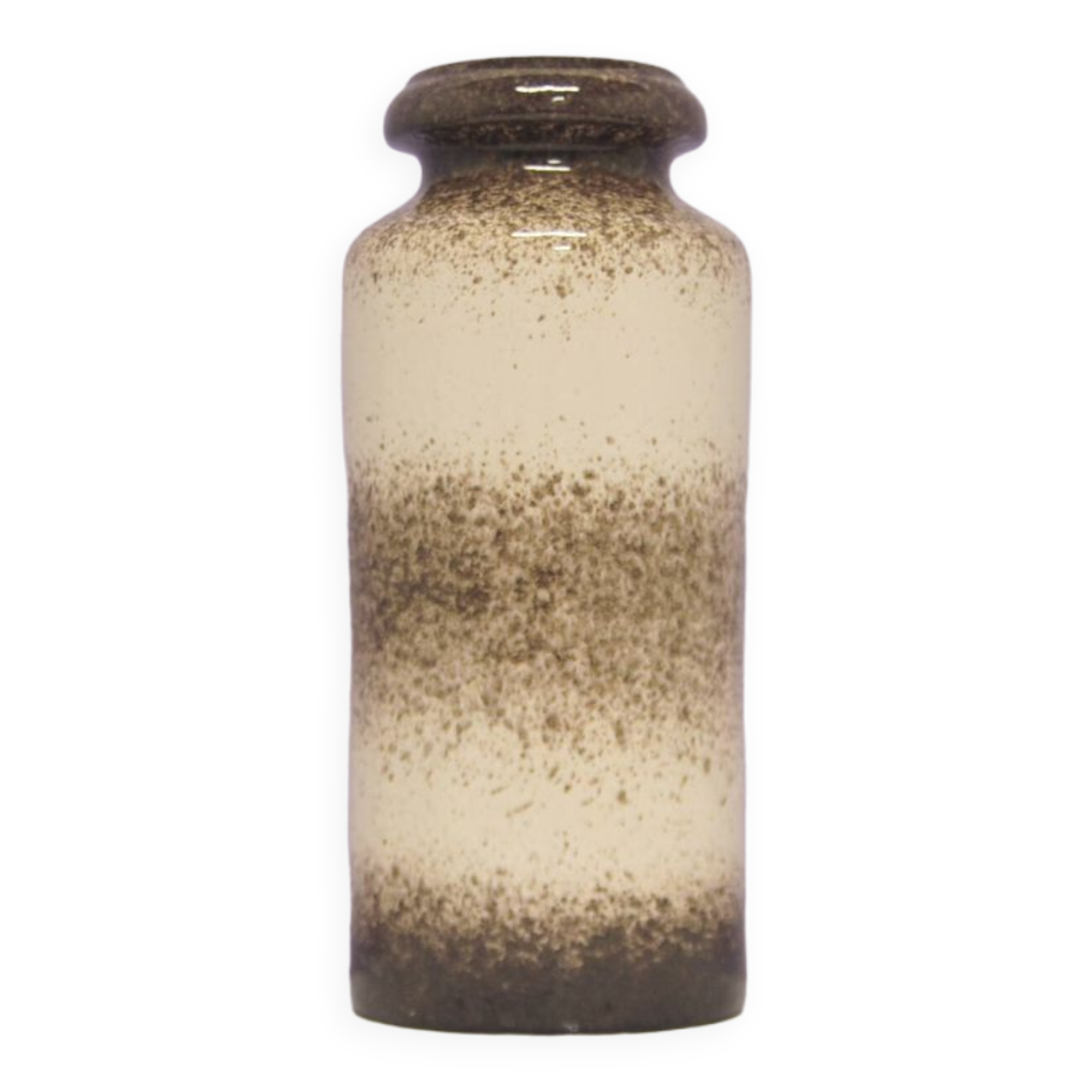 Vintage brown and white speckled west germany vase scheurich