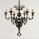 Antique chandelier with 6 lights in bronze, Netherlands, 18th century