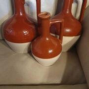 Trois carafes en grès vernissé Bardinet distillateur Bordeaux