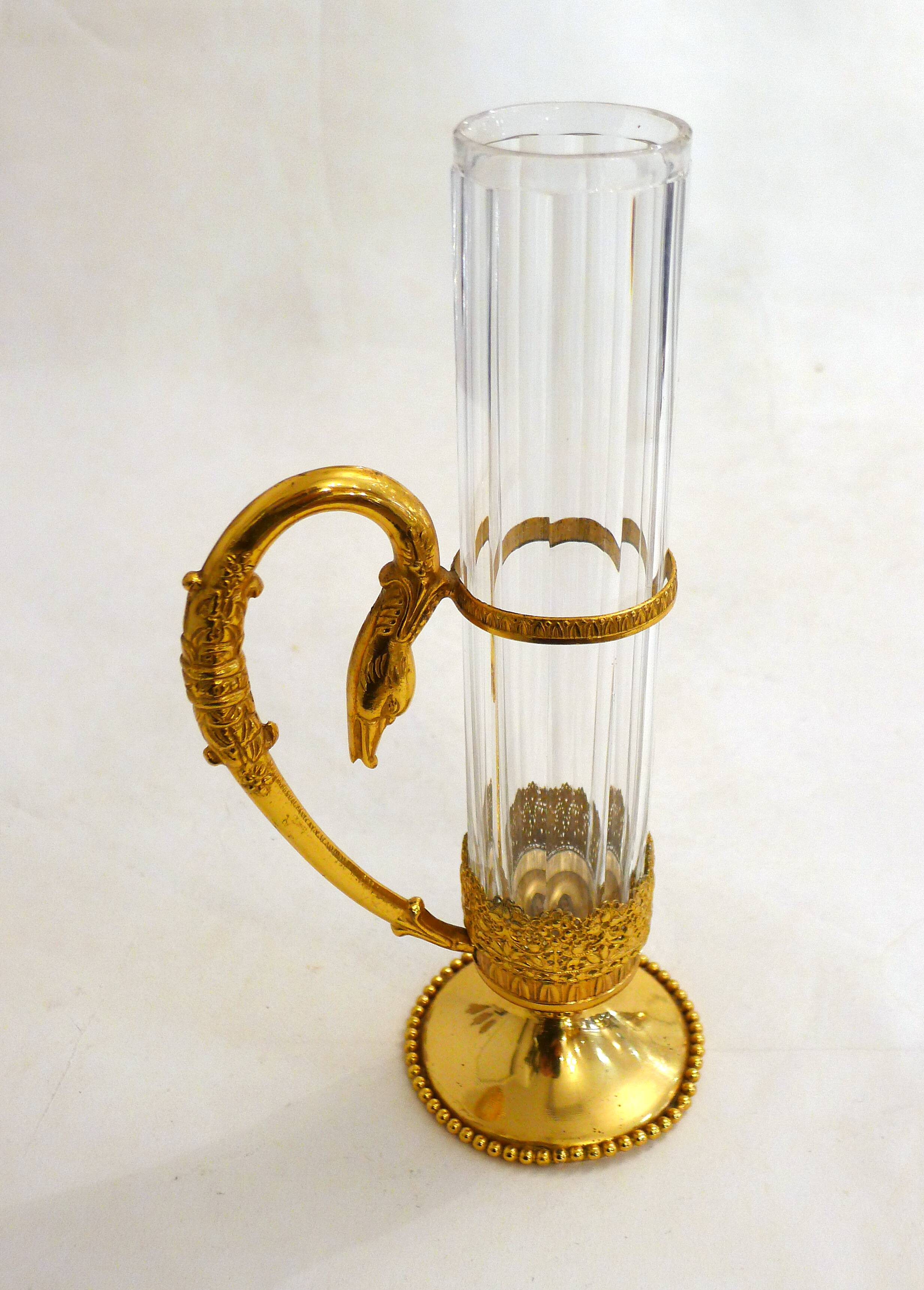Swan neck soliflore vase in Empire style