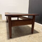 Vintage oak and slate coffee table
