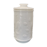 Vintage white opaline glass jar