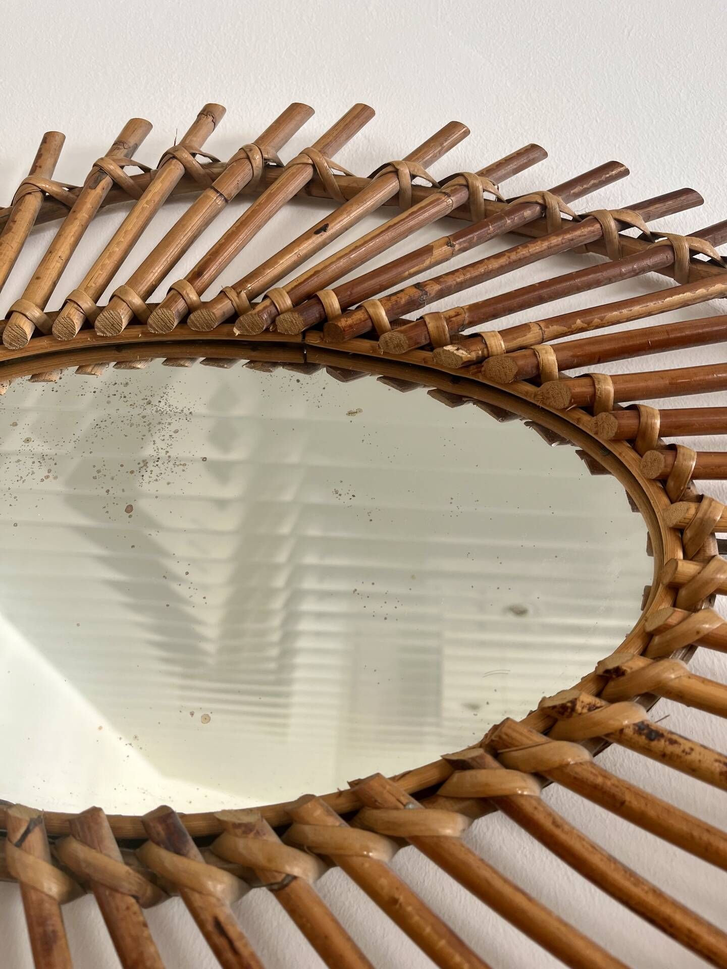 Vintage rattan mirror