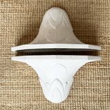 Pair of plaster wall sconces, palmette decoration, 20th century