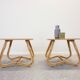 Mid century vintage rattan Dutch pair of side tables bedside tables