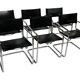 Ensemble vintage de 6 chaises à structure tubulaire Mart Stam design cuir