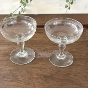 Champagne coupes etched set of 4