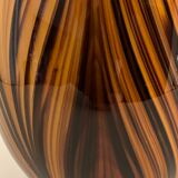 Yellow and black glass vase