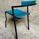 Set of 12 vintage blue bistro chairs