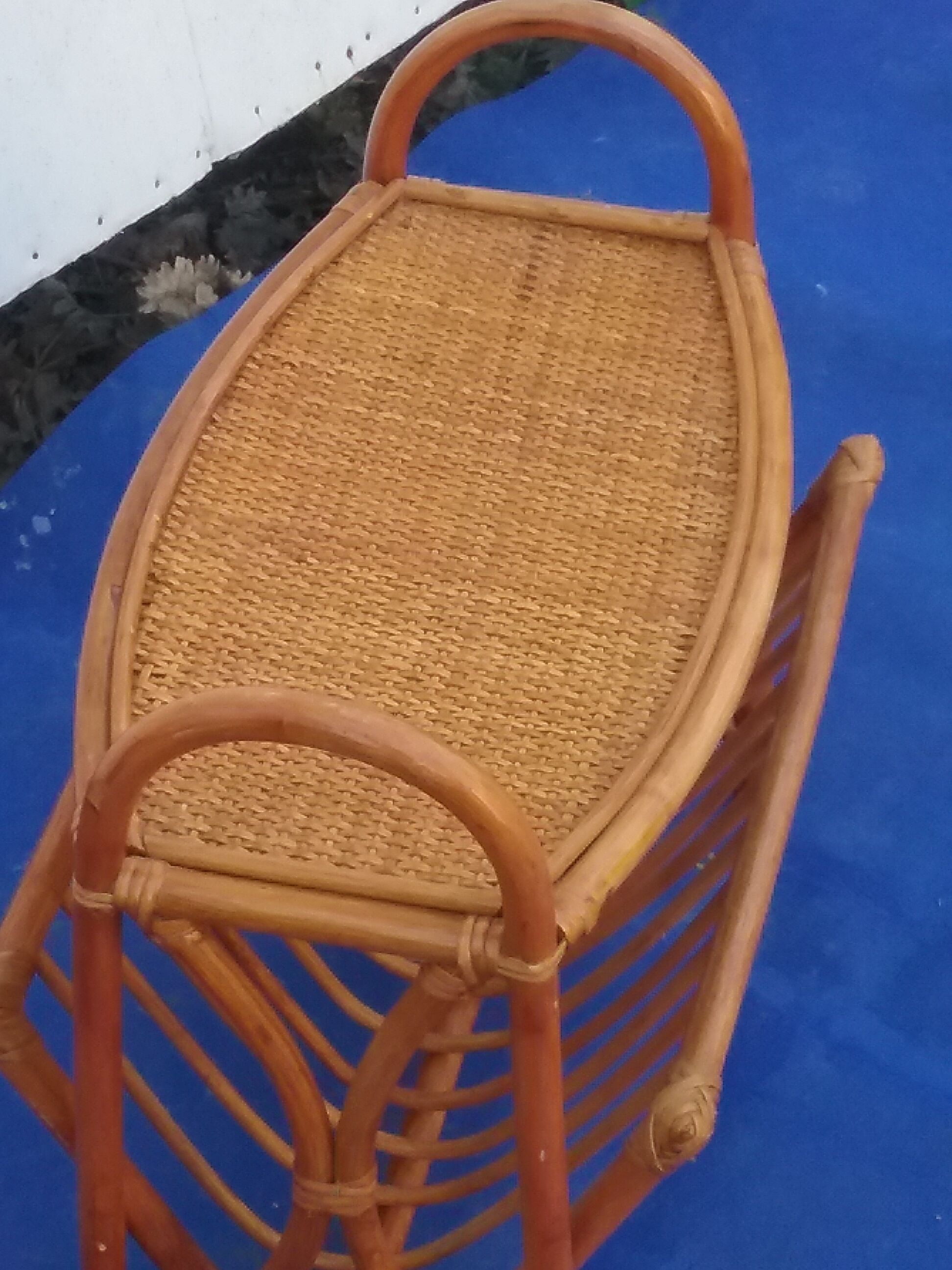 Bamboo and rattan magazine holder