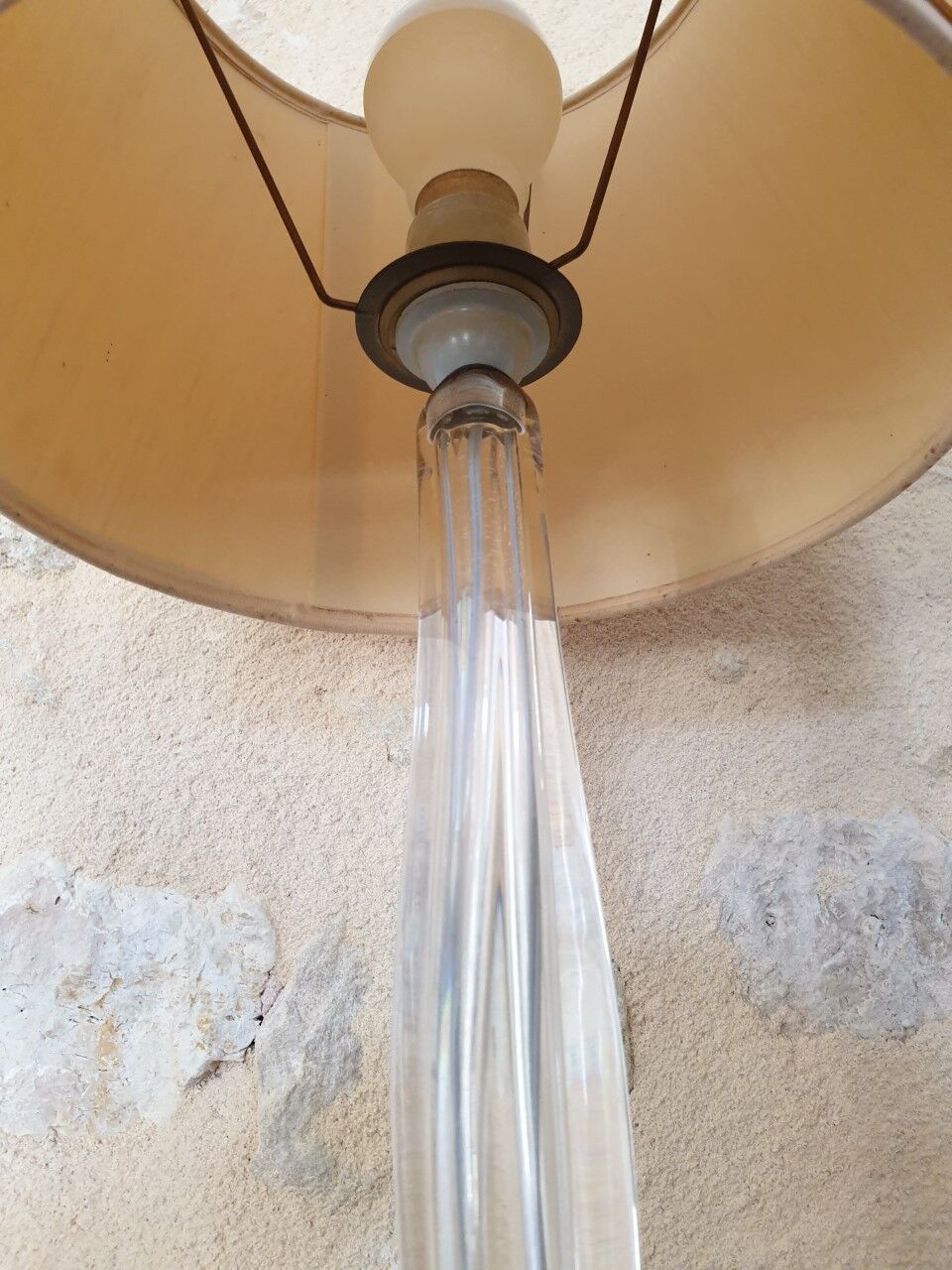 Crystal lamp signed Daum