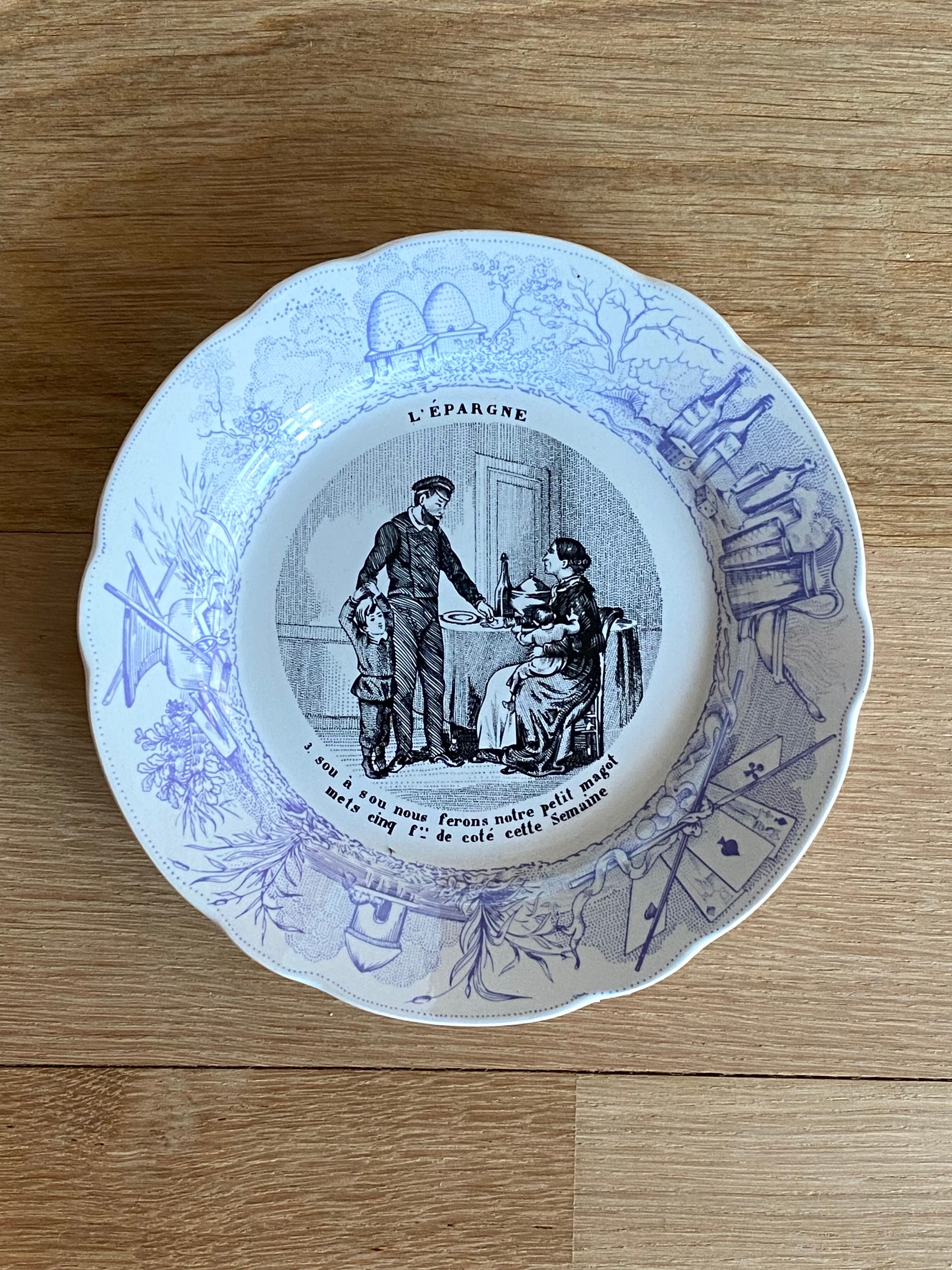 5 talking plates "saving" Sarreguemines