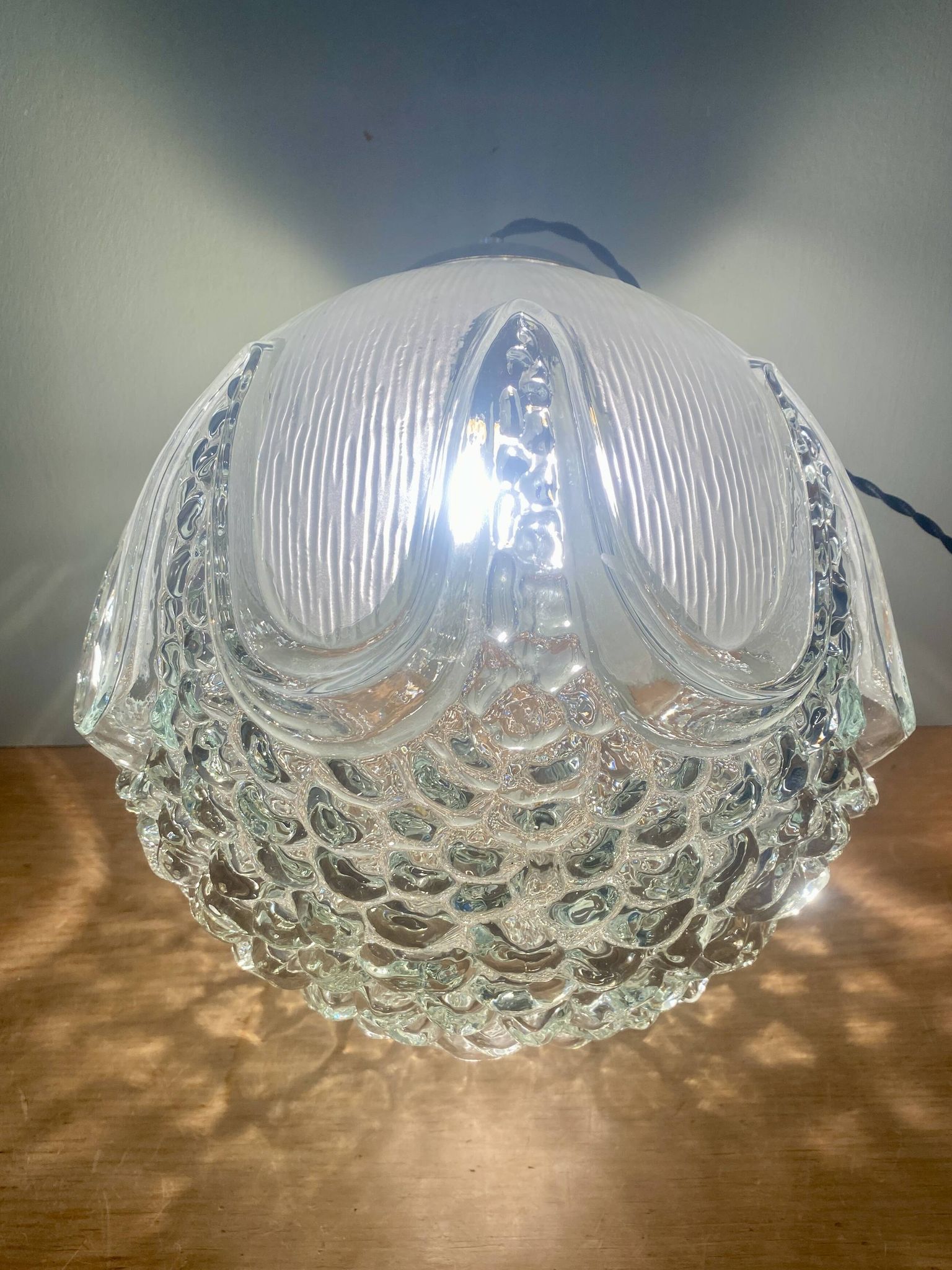 Baladeuse globe vintage en verre XL