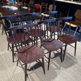 Set of 6 chairs in dark wood