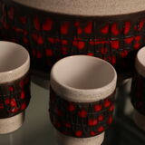 Punch set in ceramics - bowl & 11 cups - by Dümler & Breiden - Germany - 1960's