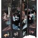 Four-panel lacquered wooden screen with Coromandel decoration.