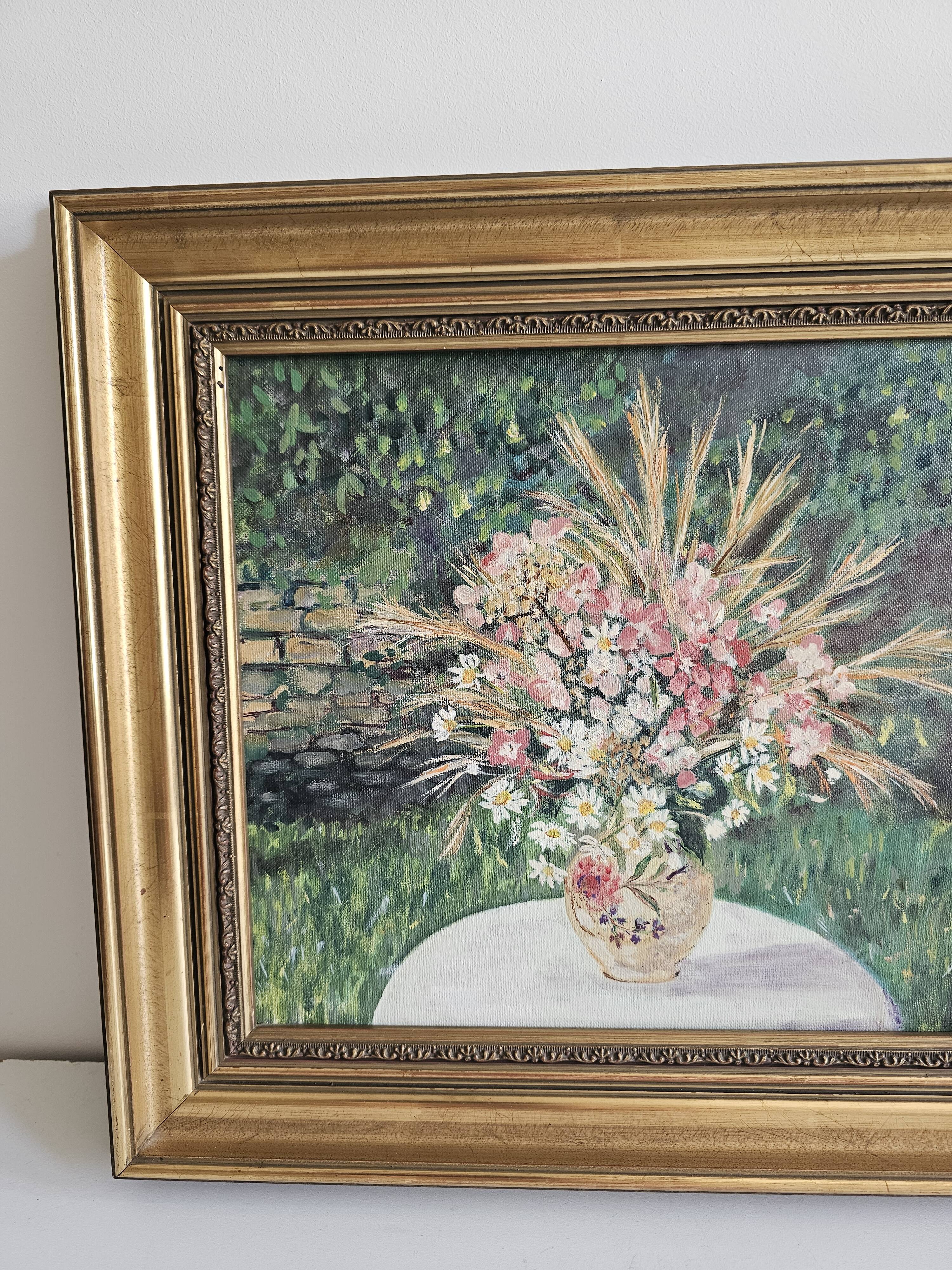 Oil on Canvas Board - Bouquet of Wildflowers Signed