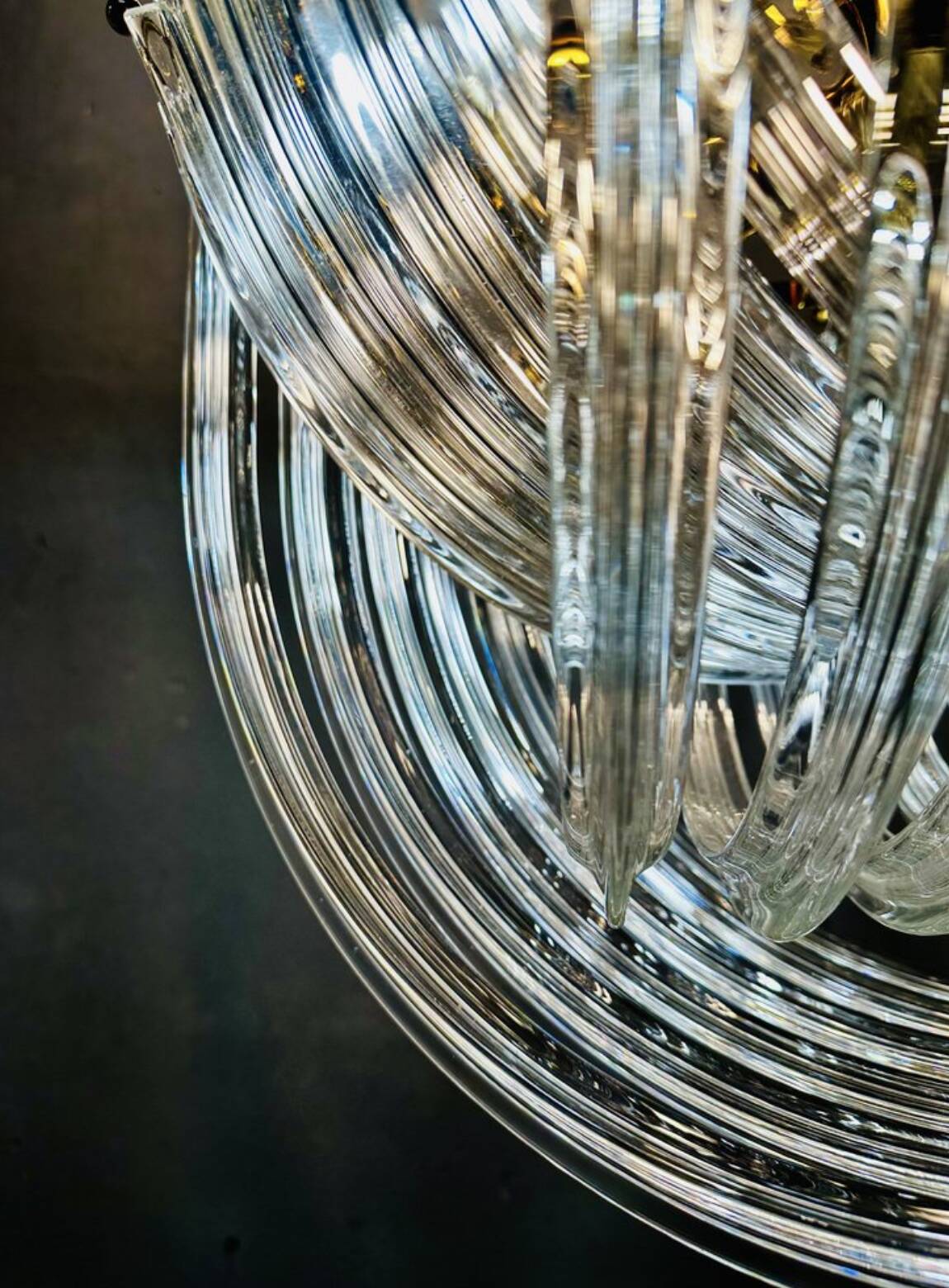 Lampadario trilobo Venini di Paolo Venini, anni '80