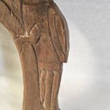 Coat rack with 2 hooks on a frieze of divinities in teak