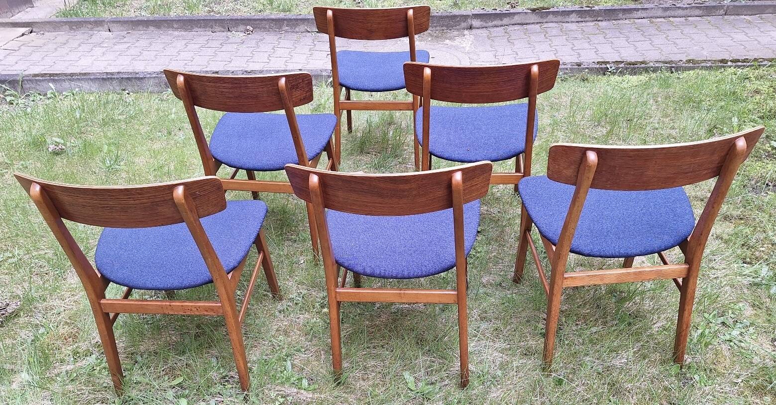 Mid century set of 6 teak dining chairs by Farstrup, Denmark 1960s