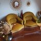 Pair of vintage gold toad armchairs