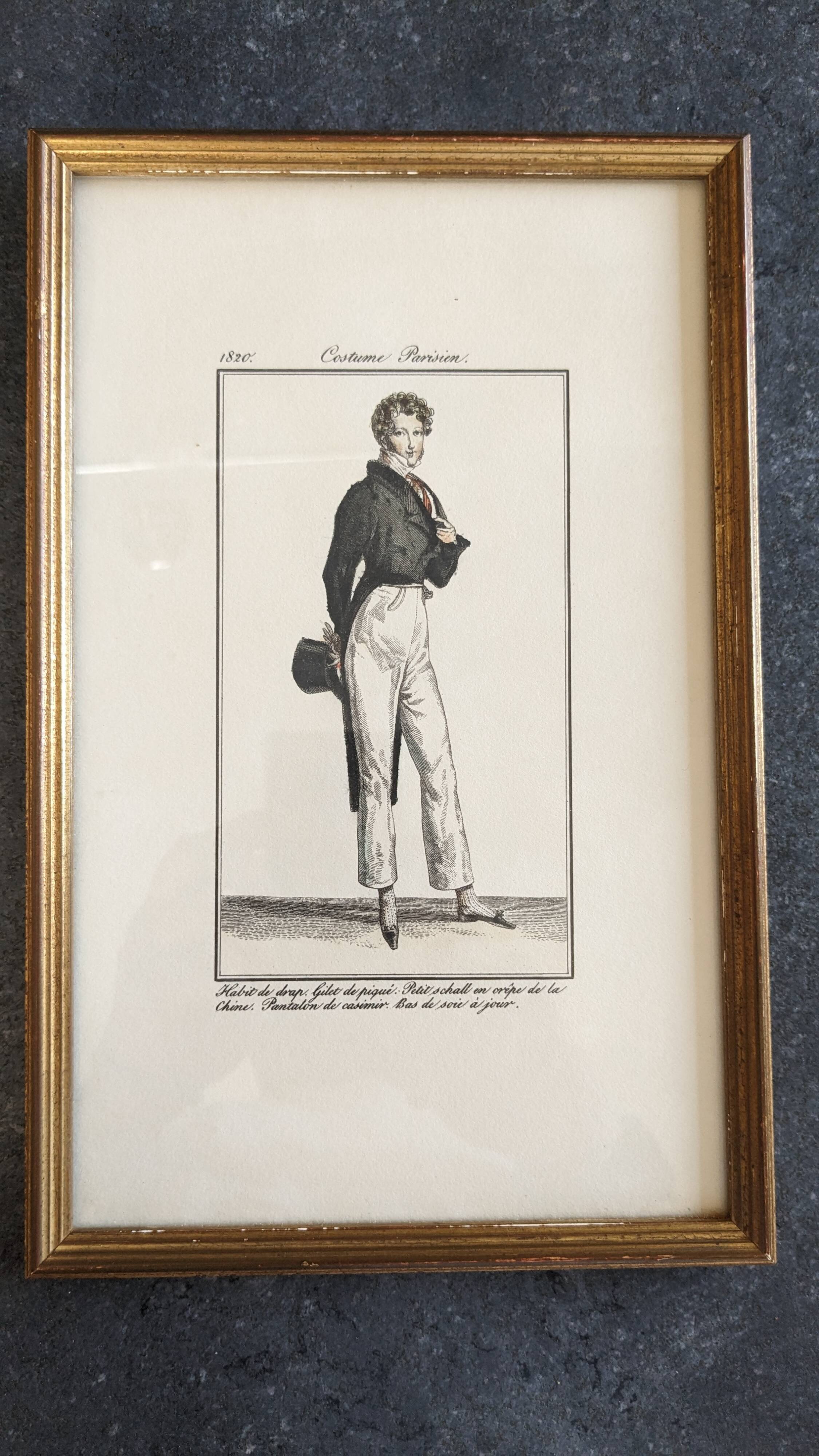 Gravure de mode - costume parisien
