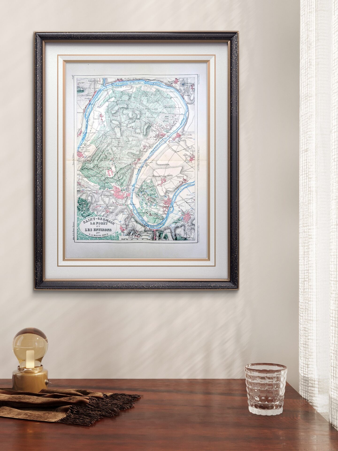 Saint-Germain-en-Laye, printed map from 1883.