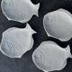 Lot de 4 assiettes poisson en faïence blanche