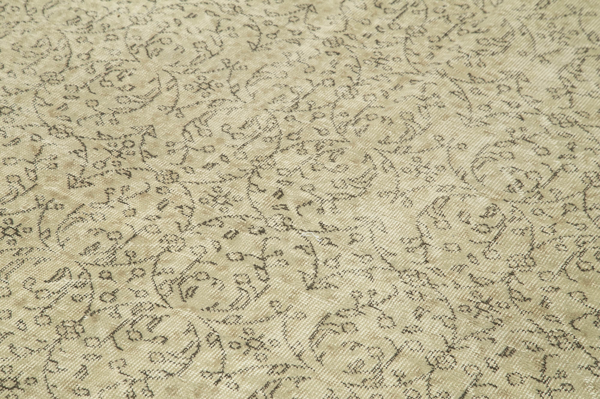 Hand-Knotted Vintage Turkish Beige Rug 203 cm x 309 cm - 38989