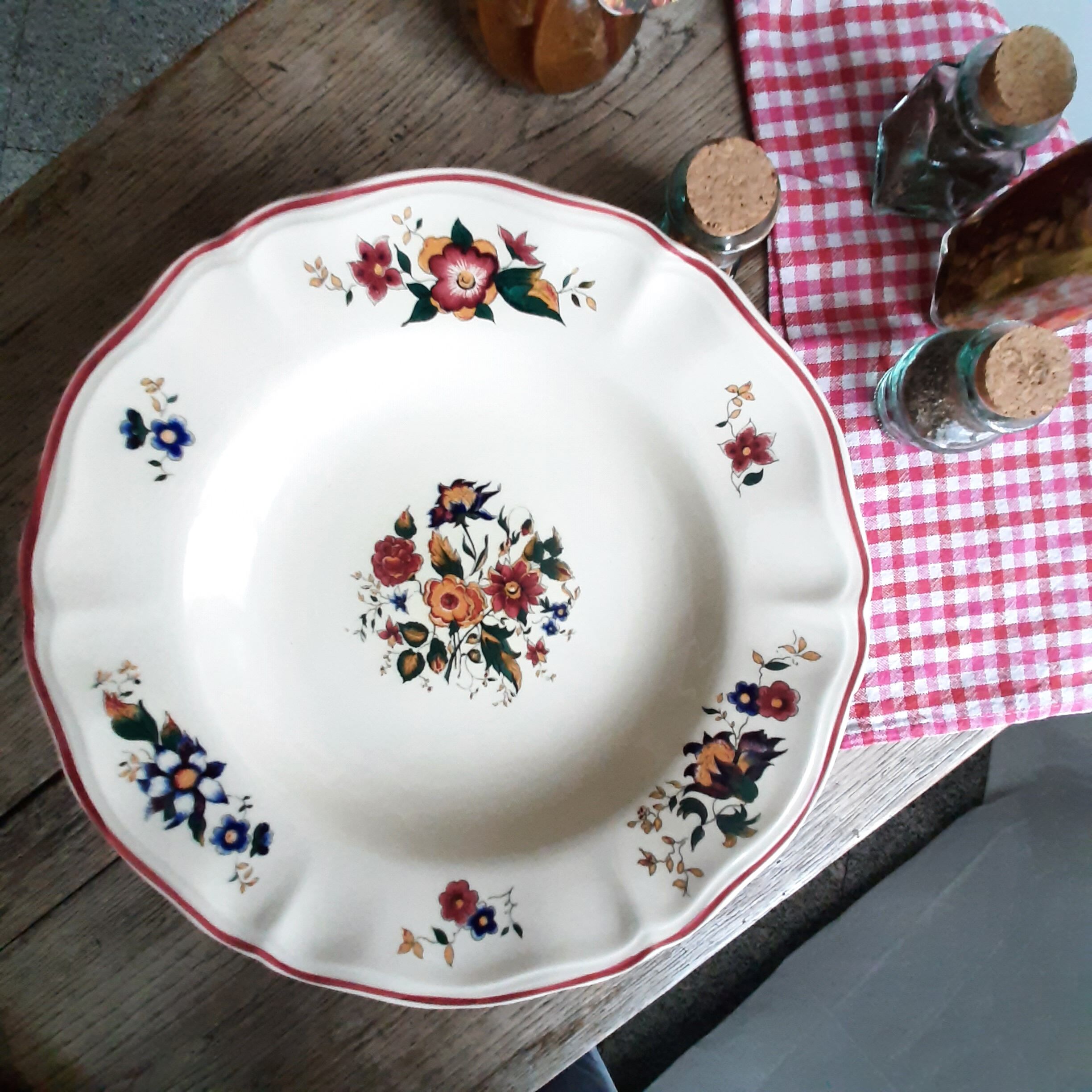 Lot 10 hollow plates sarreguemines marly