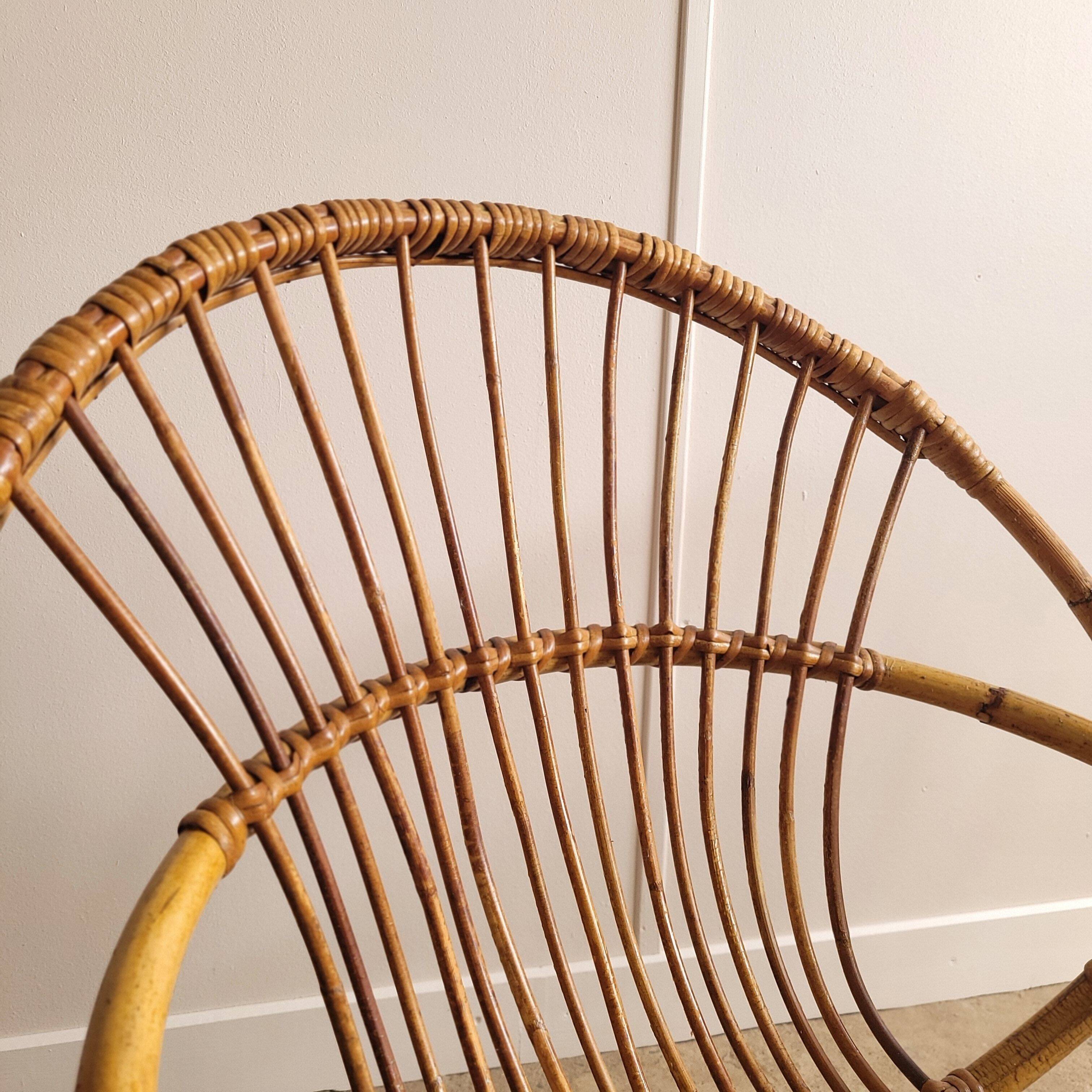 Fauteuils en rotin vintage