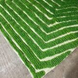 Handmade traditional natural wool rug green size 150 x 250 cm