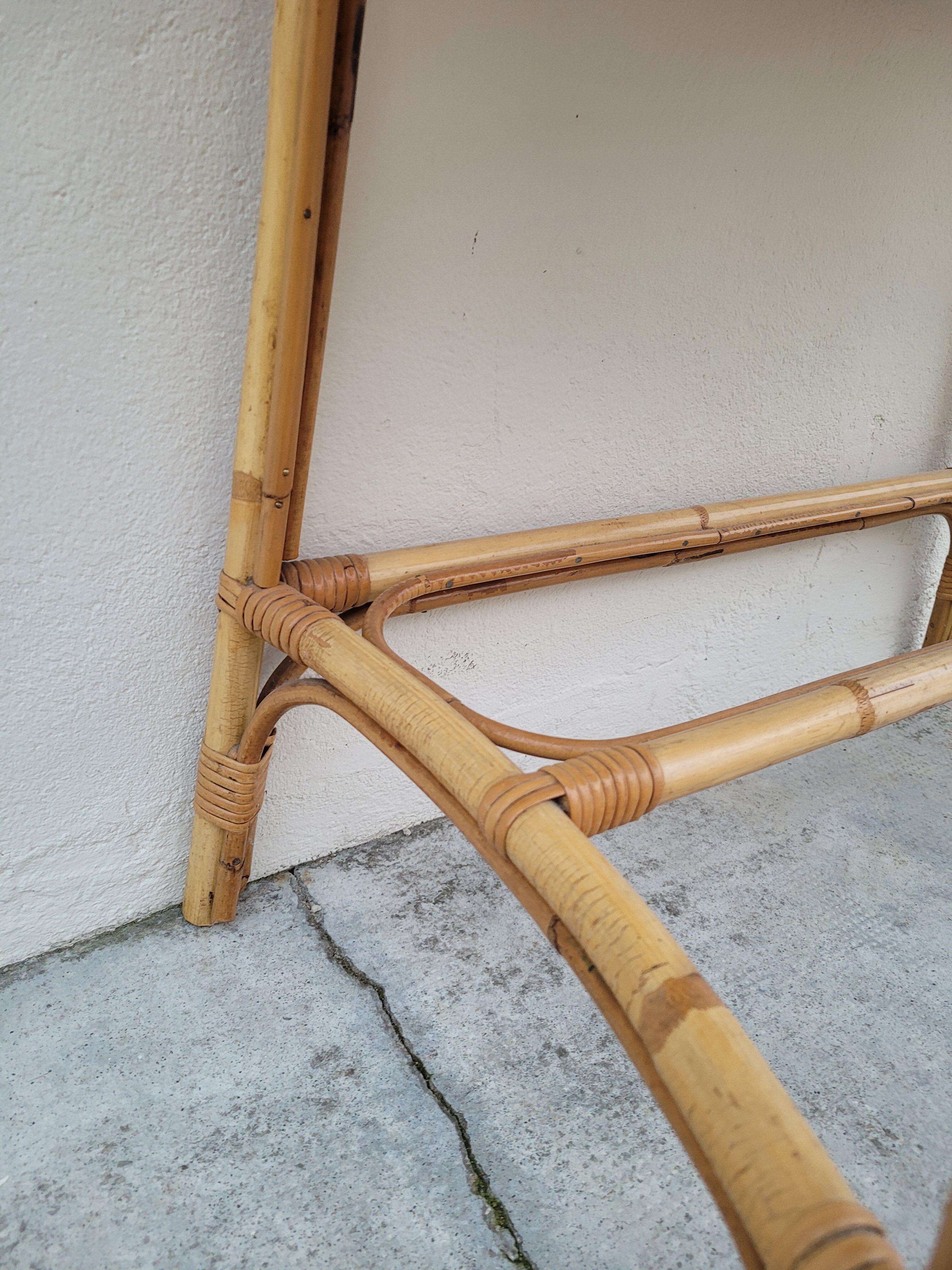 1950 vintage rattan dressing table with sun mirror