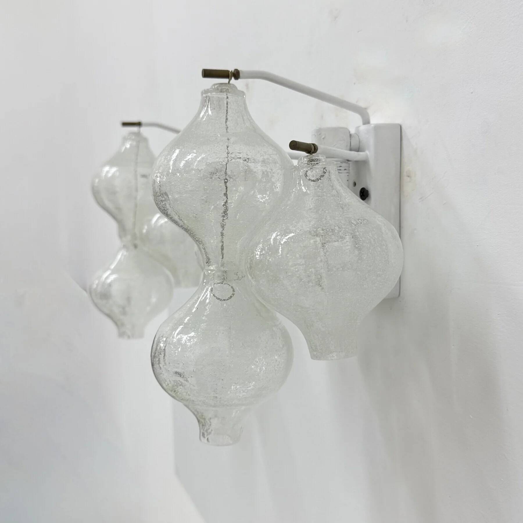 Mid-century Tulipan glass pair of sconces by Kalmar, Austria, 1960s