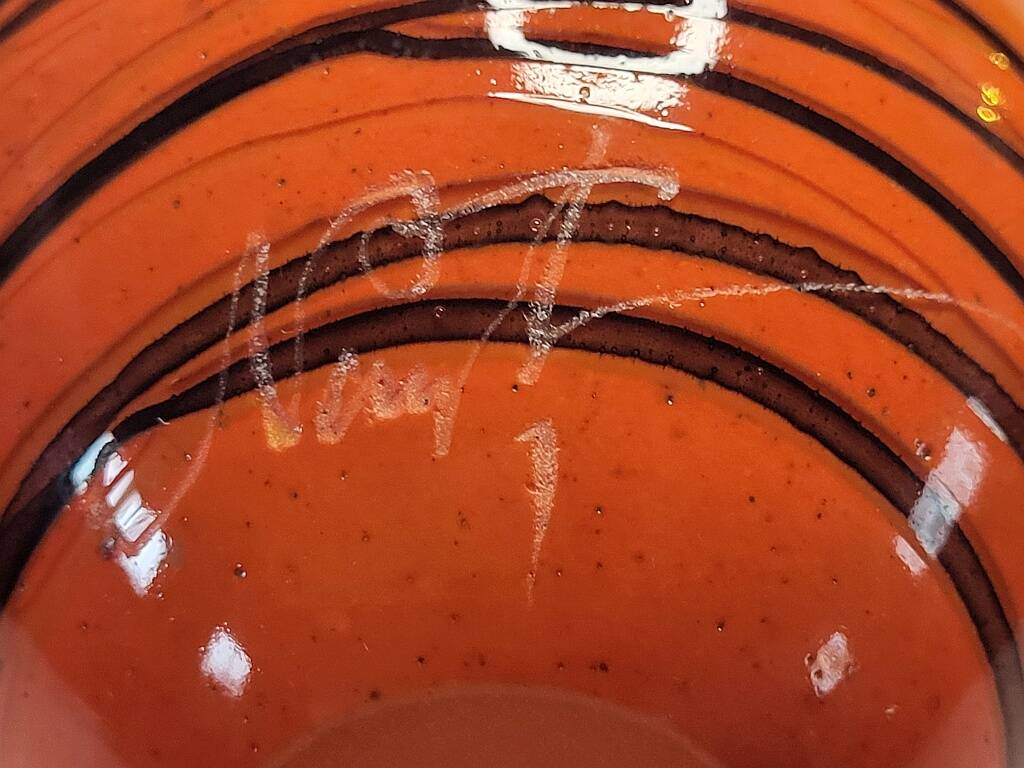 Art Glass Orange Vase