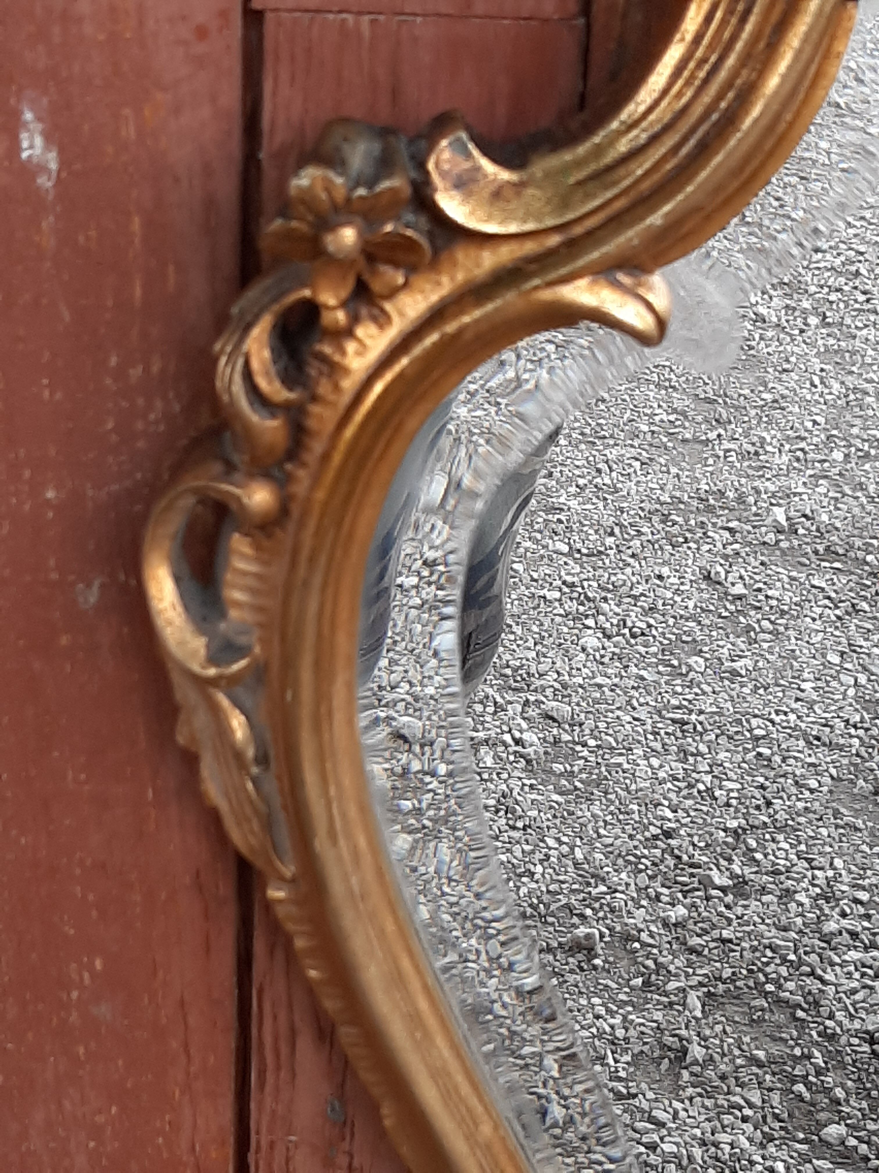 Miroir doré baroque style Louis XV biseauté