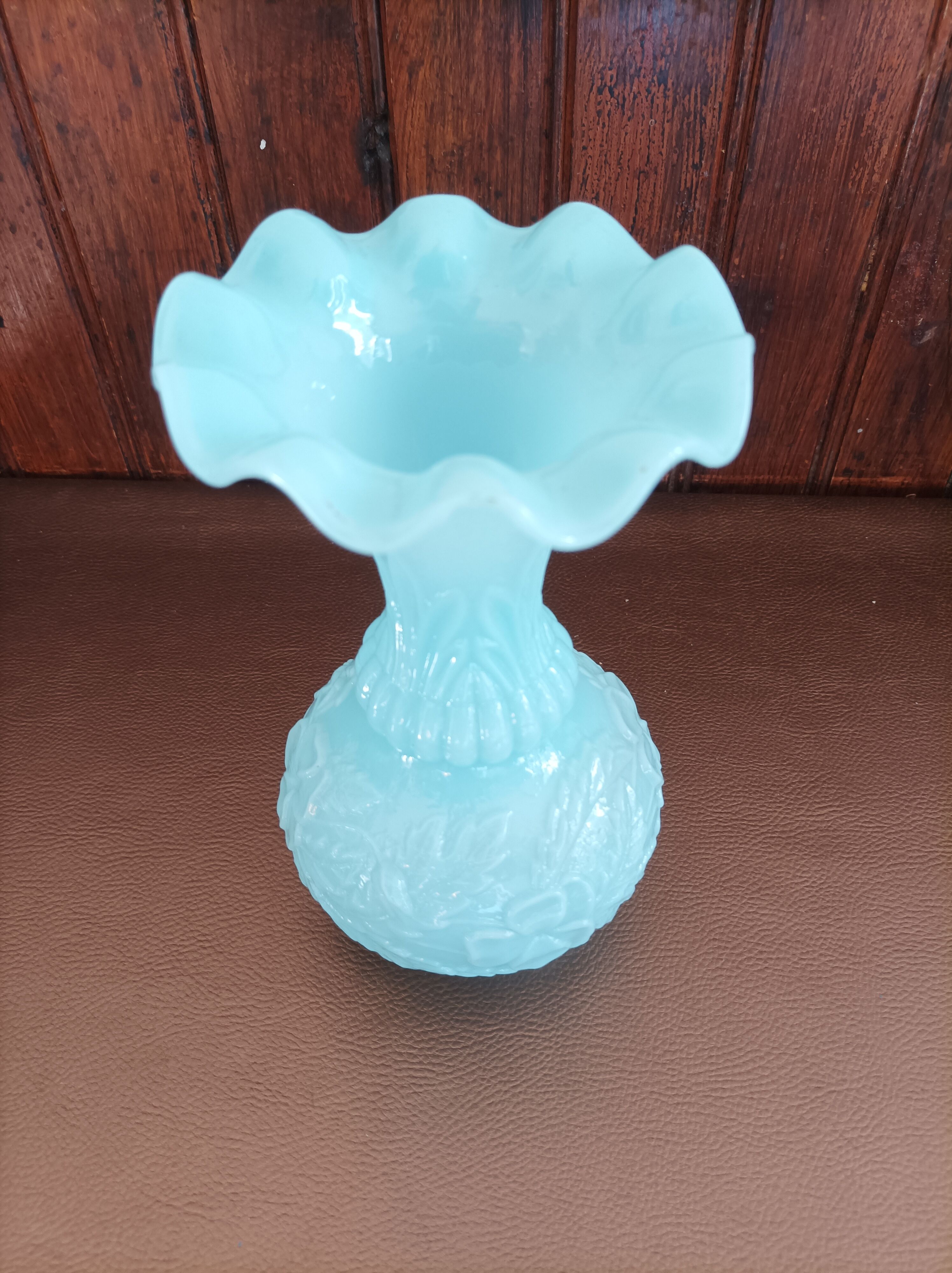 Blue vase in Art Deco opaline