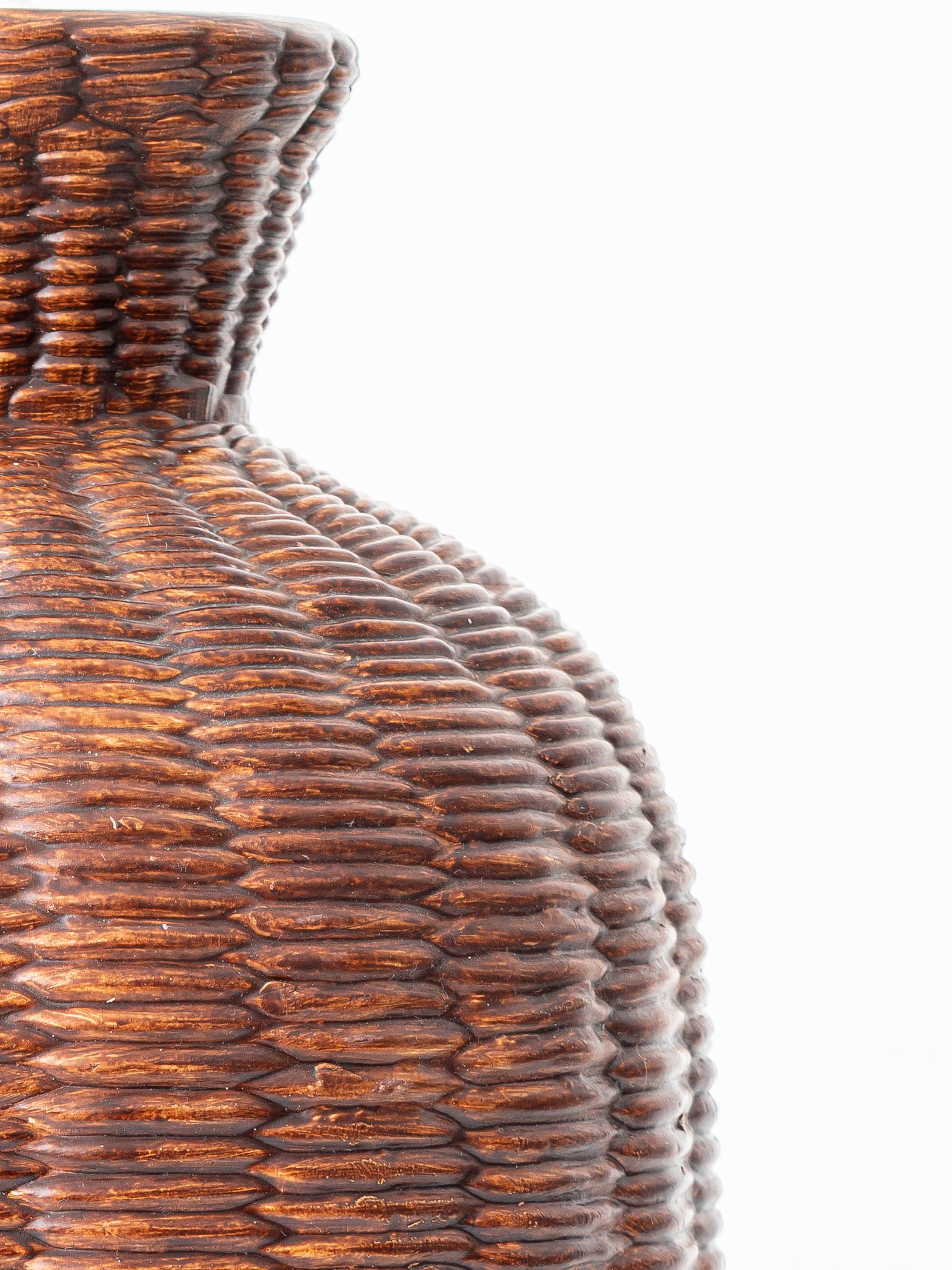 Ceramic Trompe L'Oeil Wicker Table Lamp with New Woven Cream Cord Lampshade