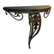 Console en fer forgé, plateau marbre 1940, 1950