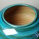 Large ceramic vase with mixed clays, malachite green glaze, 1950s-70s.
