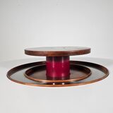 Dining table in walnut, laminate and steel by Silvio Coppola for Bernini, Italy.