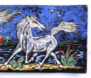 Vintage Libertas ceramic wall plaque, San Marino 1950s
