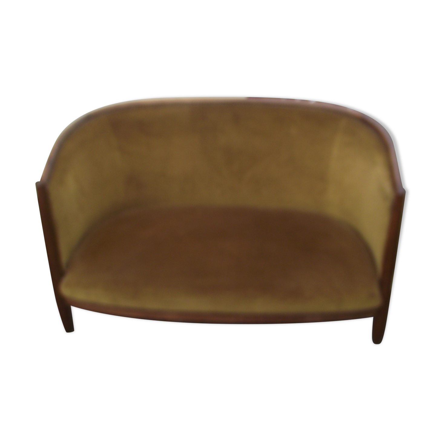 Art Deco 2-seater sofa in solid walnut